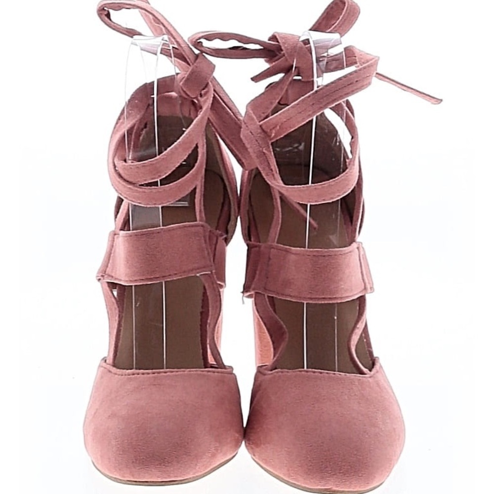 Rose Suede Lace-Up Women's Heels